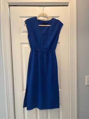 J. Crew Royal Blue Eyelet Midi Dress